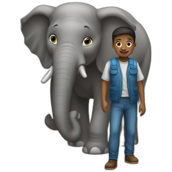 Garçon sur un éléphant emoji