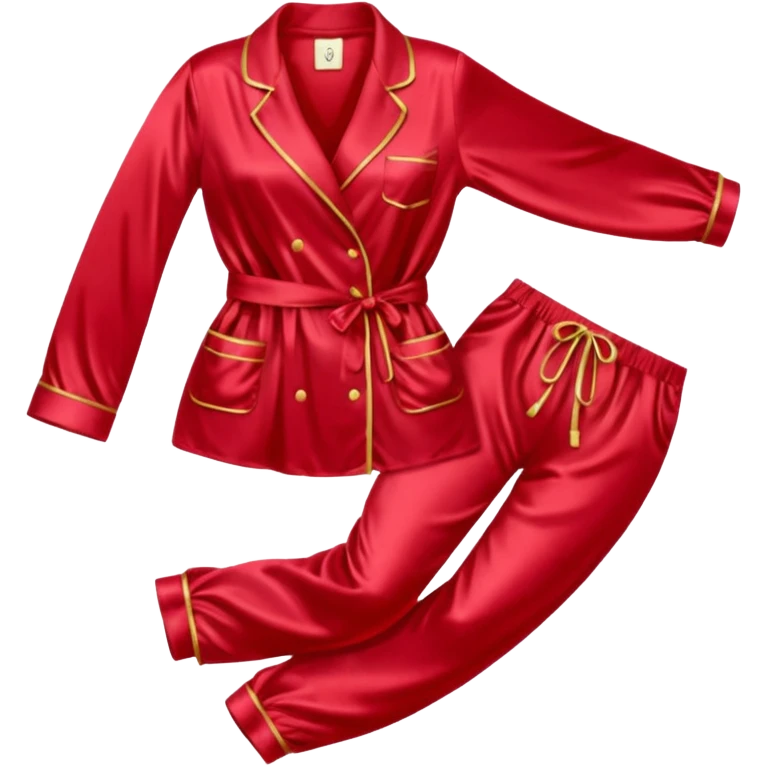 Pijama de satin color cherry emoji