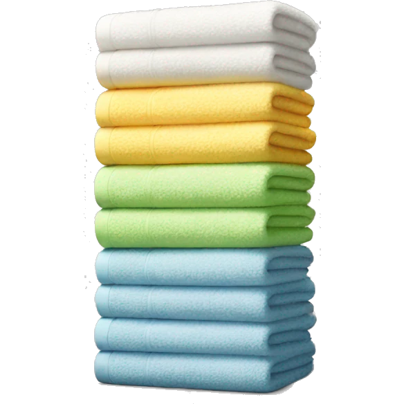 Light color stacked towels emoji