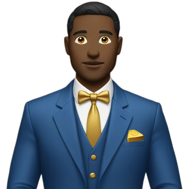 Posh-man-with-blue-suit-offering-goldbar emoji