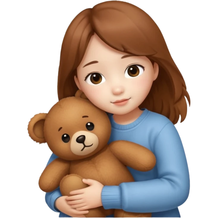Little korean girl – hugging a teddy bear.
 emoji