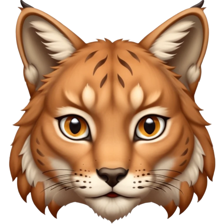 A high-resolution photo-realistic digital illustration of a majestic lynx, chesdt upward  emoji
