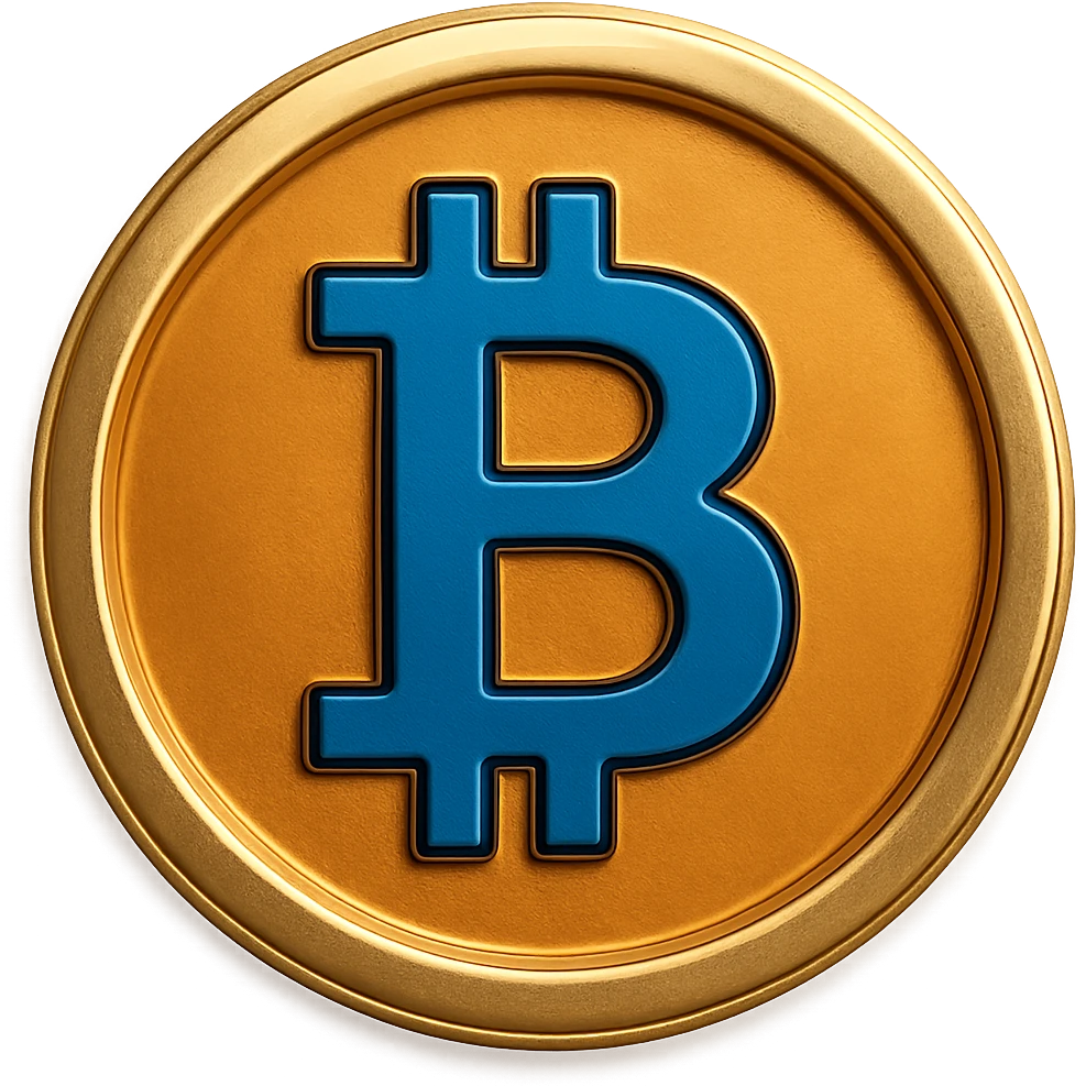 Create a high quality bitcoin coin with smooth edges, polished and production-ready appearance, on a transparent background. emoji