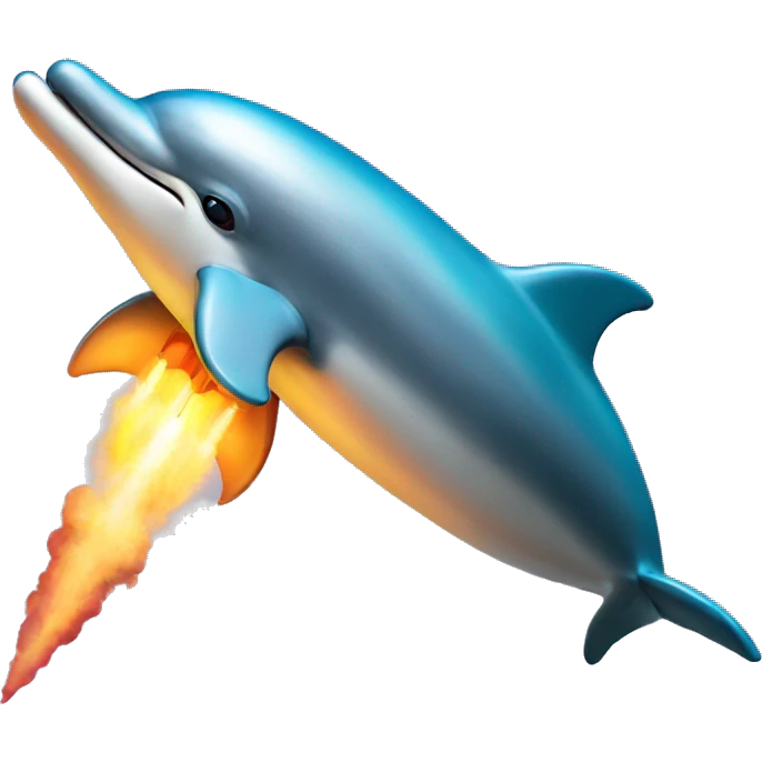 Dolphin on a rocket emoji
