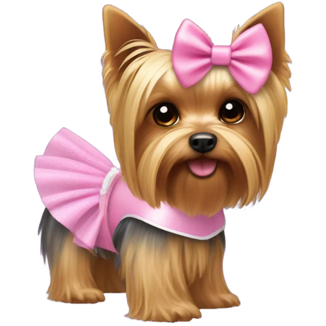 Yorkie in a tutu emoji