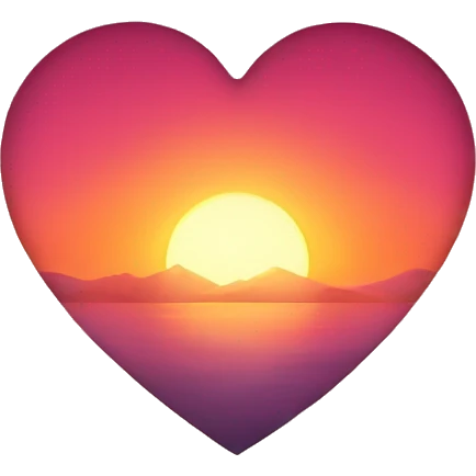Heart shaped sunrise emoji