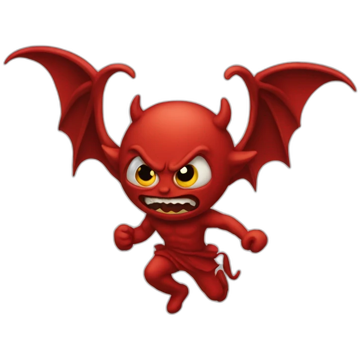 sad Satan fleeing emoji