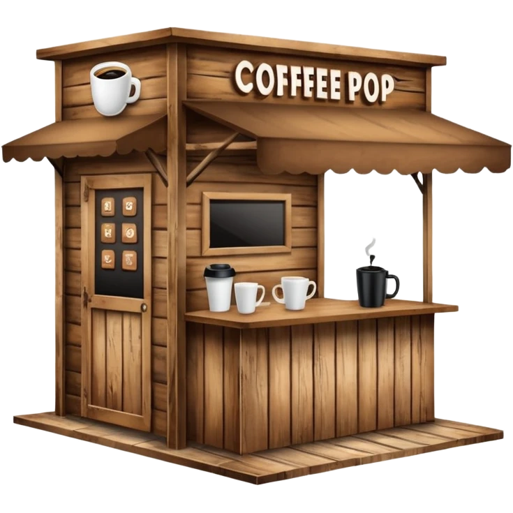 Coffee pop up stand booth to go front emoji
