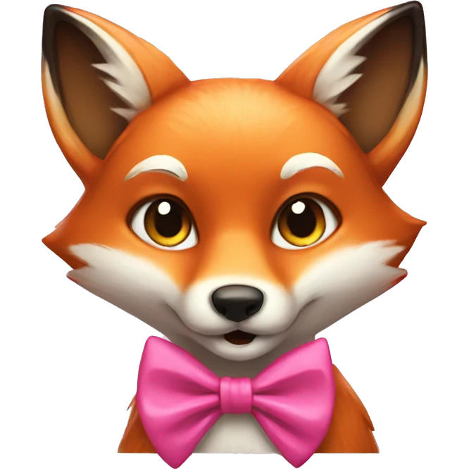 Fox with pink bow emoji