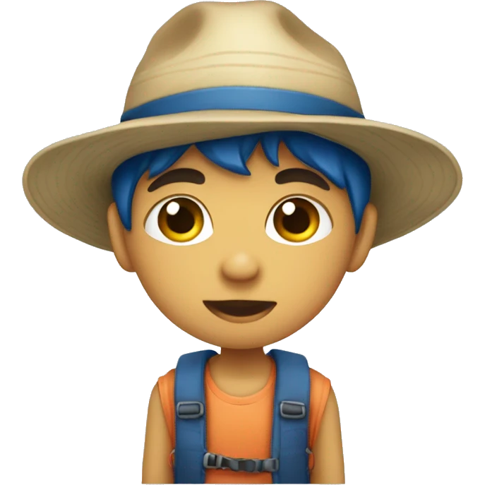 niño con ojos azules que pesca emoji