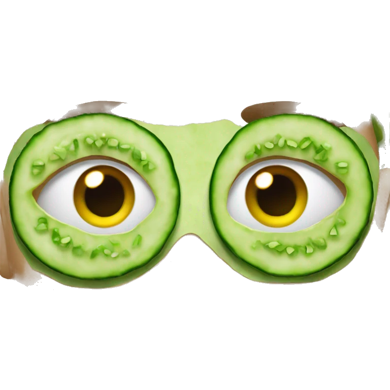 face with cucumber mask on eyes emoji