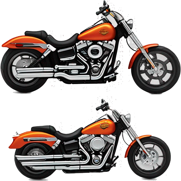 harley Davidson dyna wide glide thats red with orange flames as a paintjob emoji