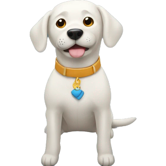 collared dog indoors alone emoji