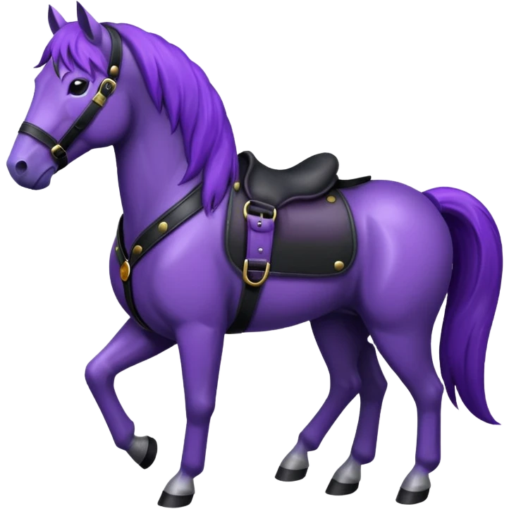 Purple horse wearing leather jacket
 emoji