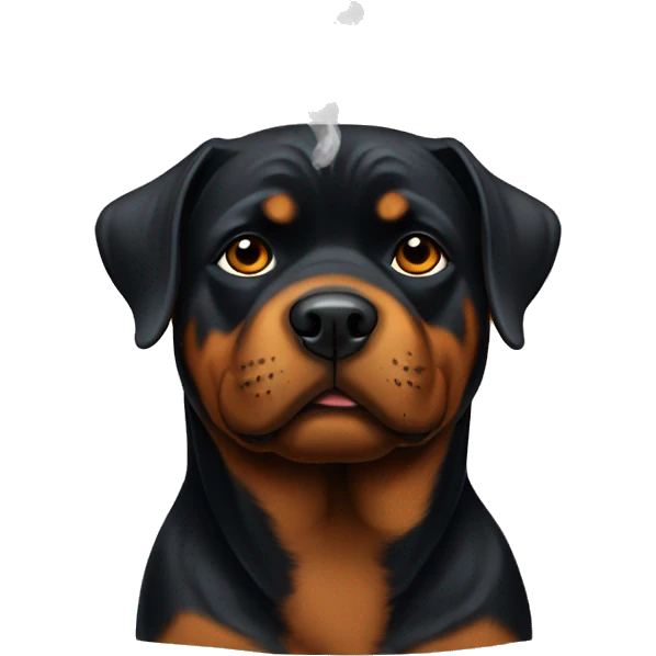 Rottweiler with a cigarette emoji