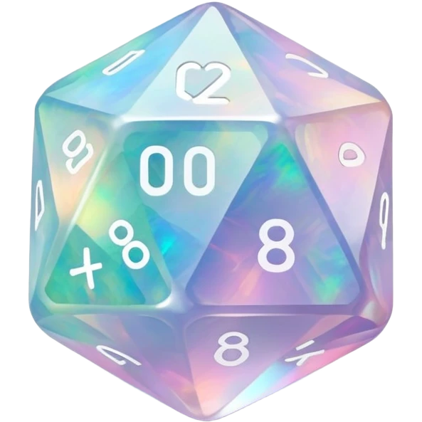 opal crystal gemstone d20 dice emoji
