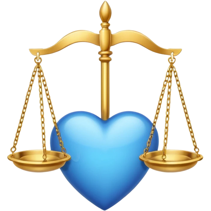 Blue heart with scales of justice emoji