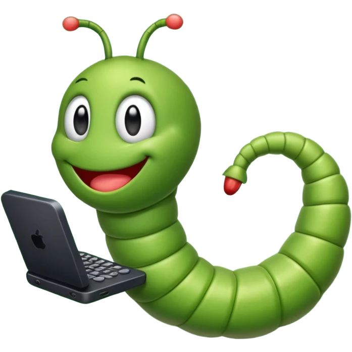 A worm playing video games emoji