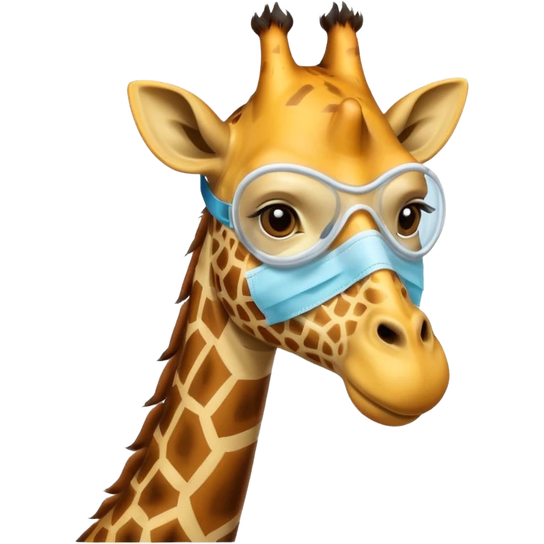 giraffe Wearing Medical Mask emoji