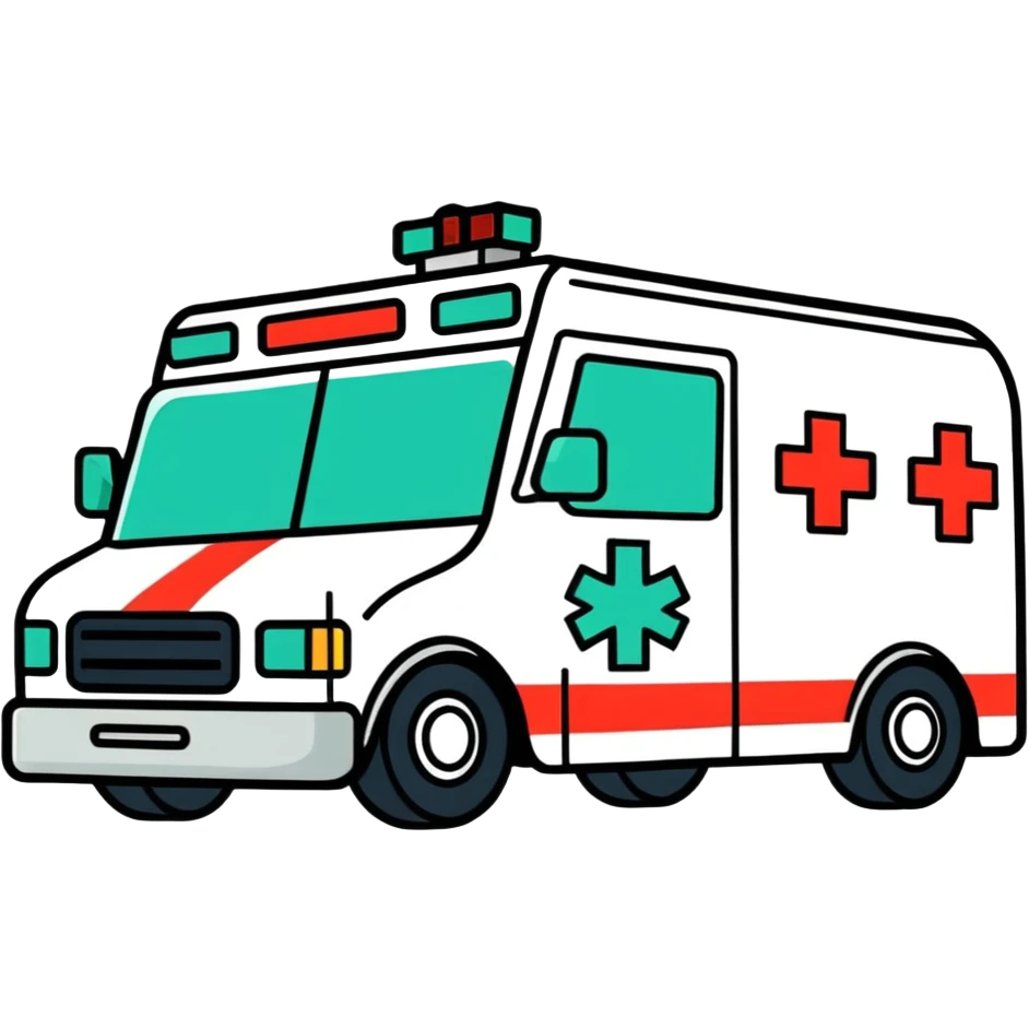 An ambulance is taking you to the hospital emoji
