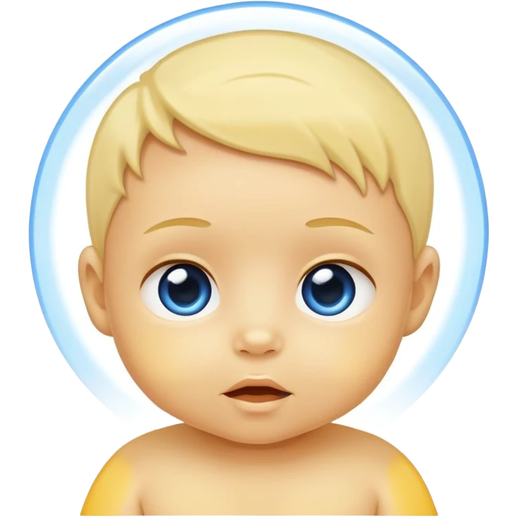 yellow baby with blue light emoji