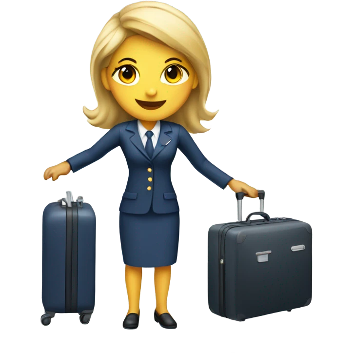 FLIGHT ATTENDANT WITH A LUGGAGE emoji