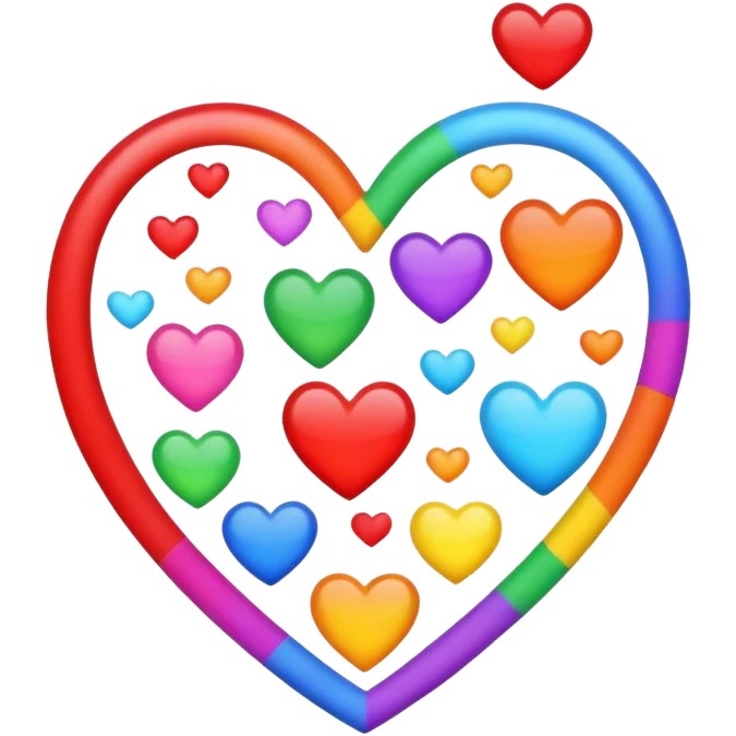Fais moi un cœur multicolore c emoji