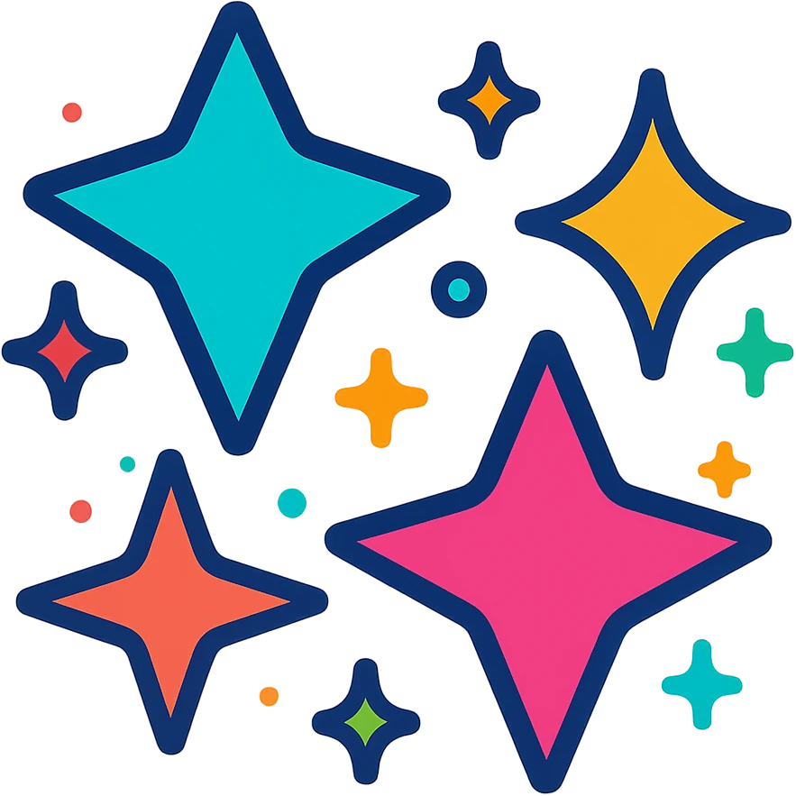 vibrant toon style sparkles, energetic and colorful emoji