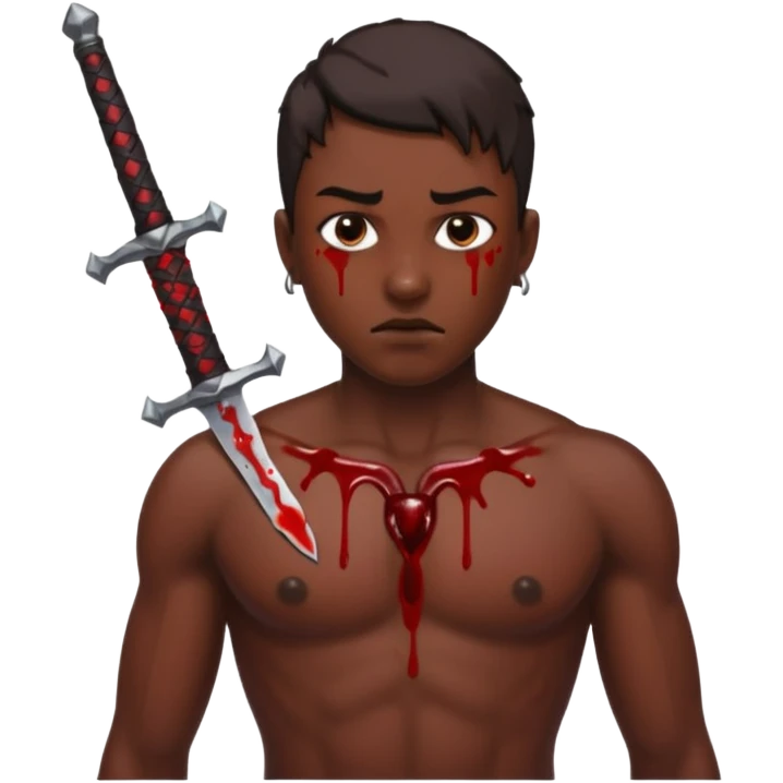 İnsan kalbinin içinden geçen Kılıç emoji