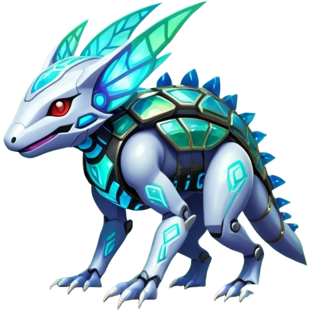  exotic tropical iridescent cyber-Protogen-Fakémon-Pokémon-Vernid-creature emoji