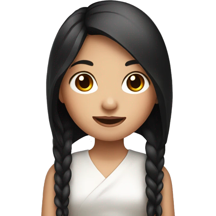 thai girl with black and red long hair emoji