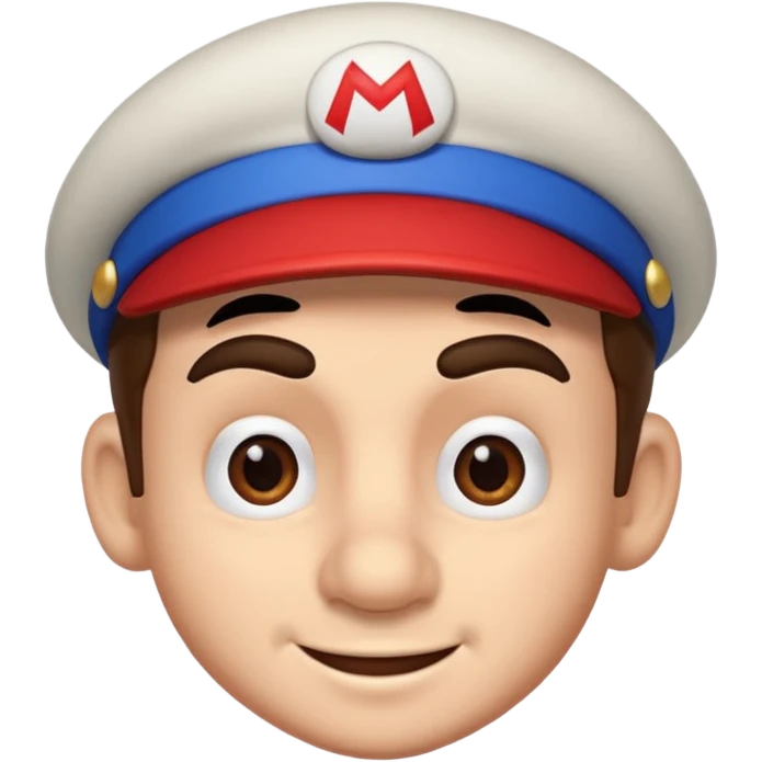 mario with one eyebrow raised and one eyebrow lowered emoji