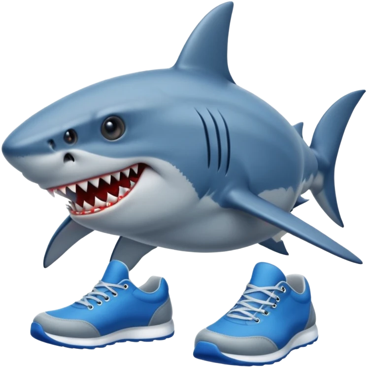 Shark with blue shoes  emoji