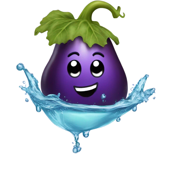 Eggplant in water emoji