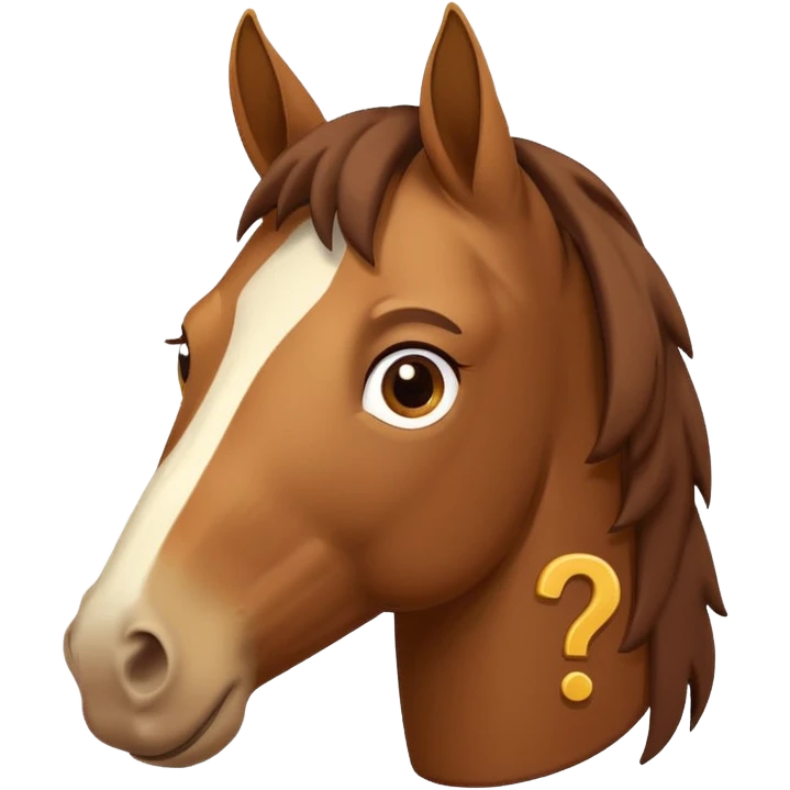 Confused horse with question marks emoji