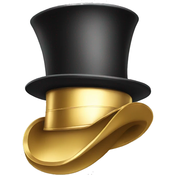 Top Hat add thick gold band emoji