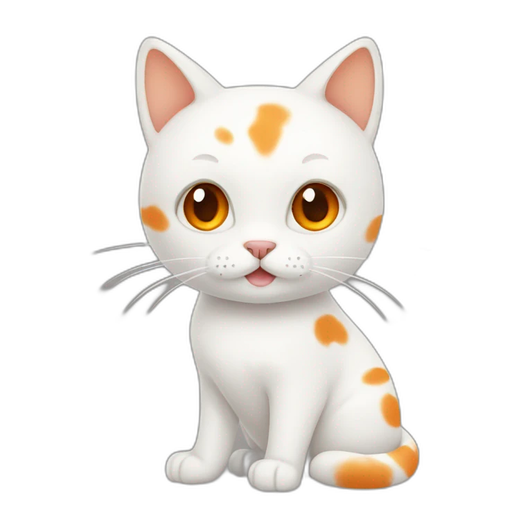White cat with orange spots emoji