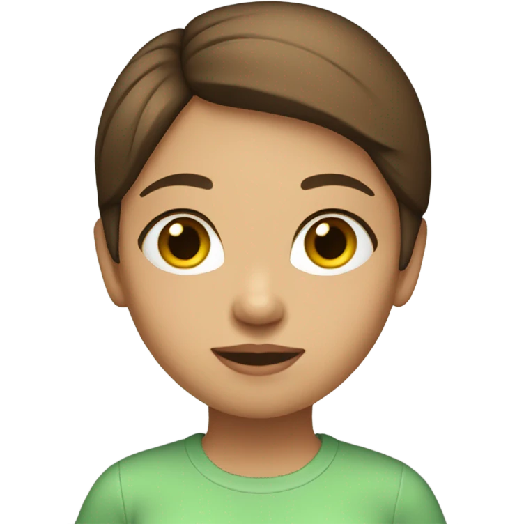 Short brown hair girl with a tv girl shirt  emoji