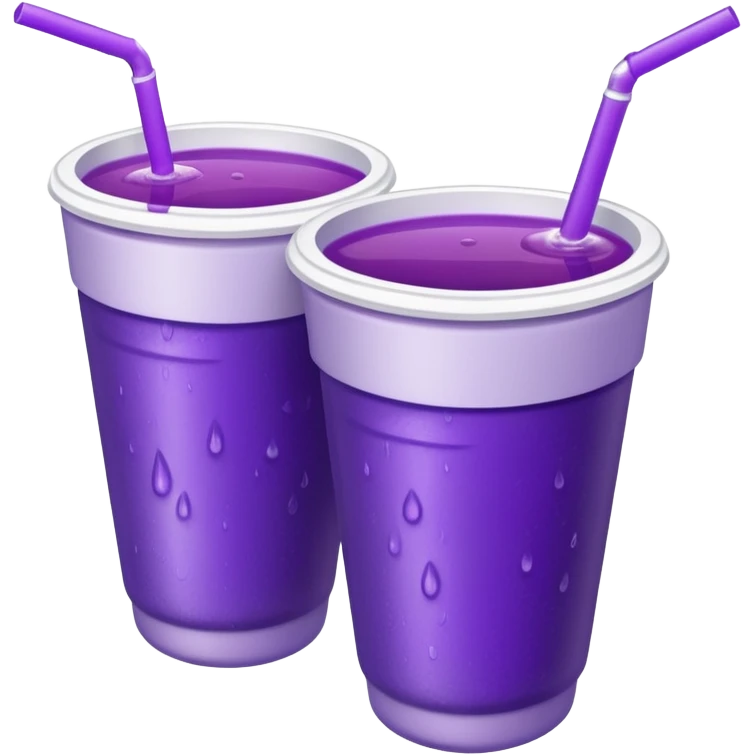 2 stacked together styro cups with purple juice inside visible from the top only emoji
