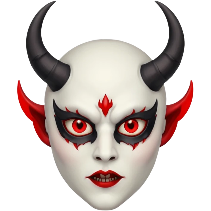 a demon waring an angels mask emoji
