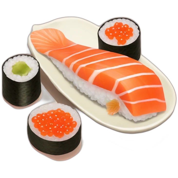 Salmon roe -sushi-with-salmon-sashimi emoji
