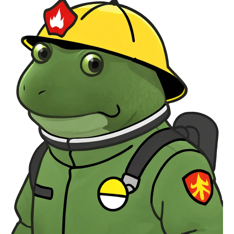 bufo in a fire fighter suit emoji