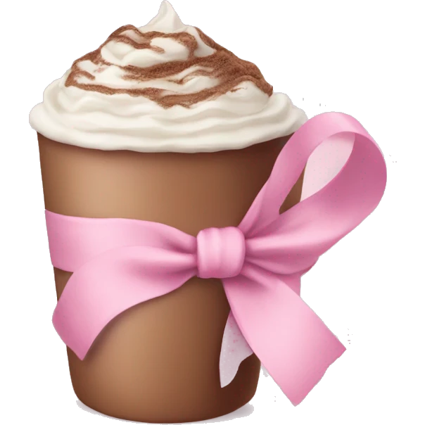 Soft pink ribbon mocha emoji