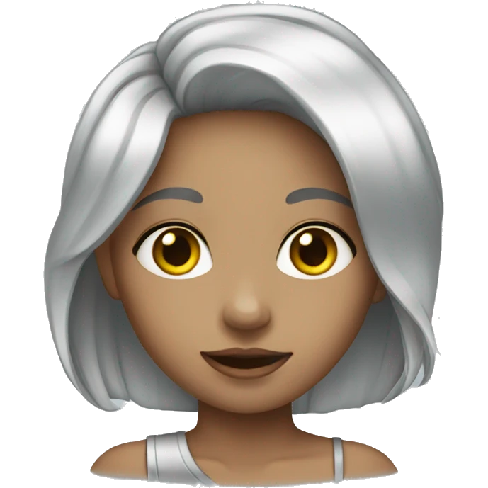 pretty silver girl emoji