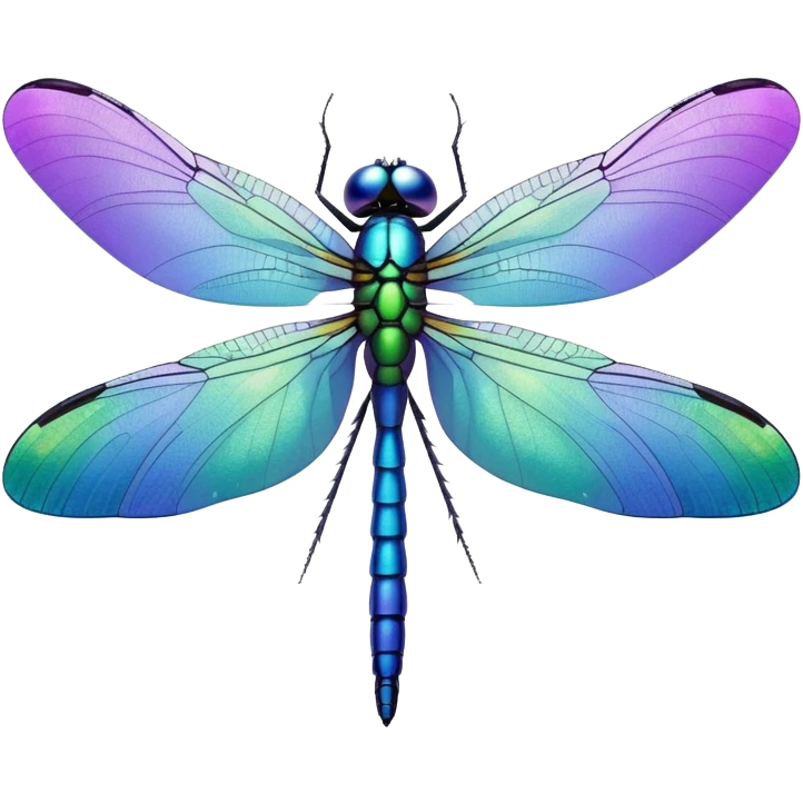 Blue, green and purple dragonfly emoji