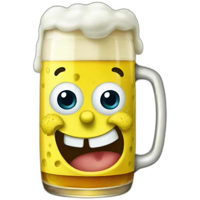 SpongeBob drink a beer emoji