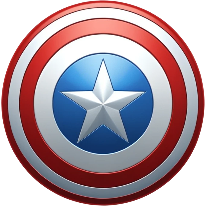 Captain America shield, bold red white and blue, iconic star in center emoji