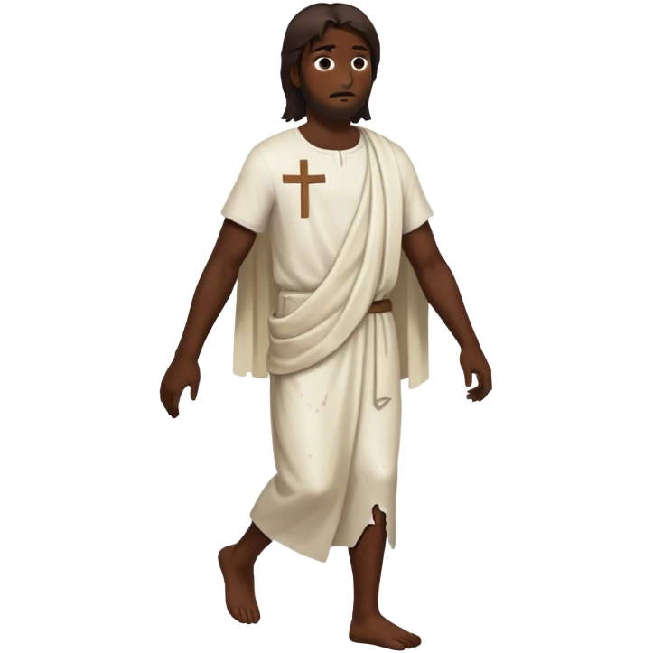 Dark skin christ Jesus injuries walking emoji