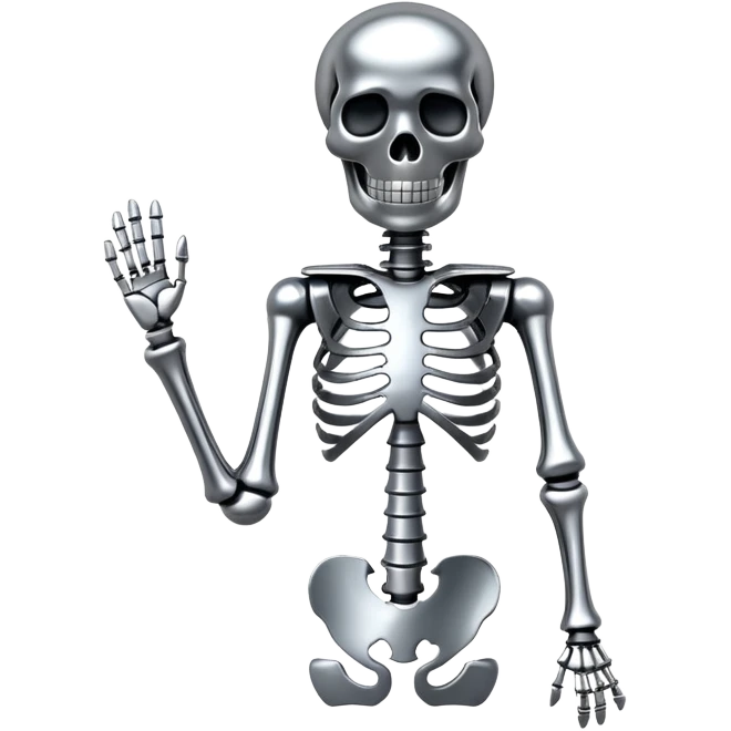 Skeleton made out of chrome emoji