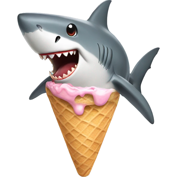 Shark eating ice cream emoji